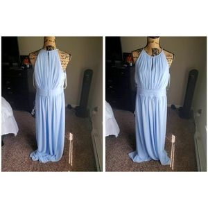 Blue unaltered Davids Bridal Bridesmaid Dress size 12